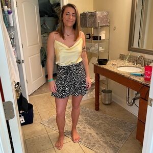 Black and Ceam Mini Skirt